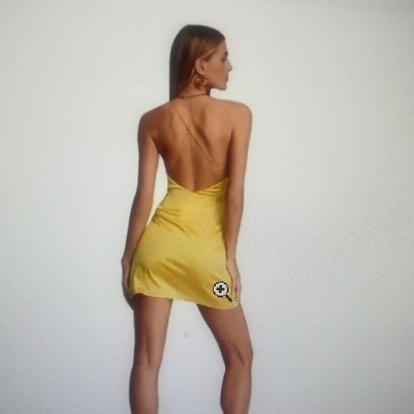 SER.O.YA Leah yellow Silk Mini Slip Dress—- SOLD—— - Picture 2 of 7